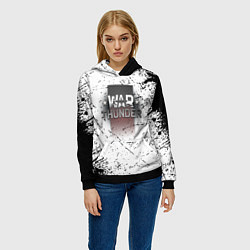 Толстовка-худи женская Warthunder брызги красок текстура, цвет: 3D-черный — фото 2