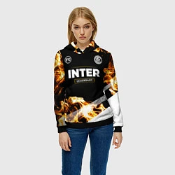 Толстовка-худи женская Inter legendary sport fire, цвет: 3D-черный — фото 2