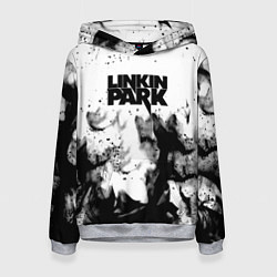 Толстовка-худи женская Linkin park огненный дым рок, цвет: 3D-меланж