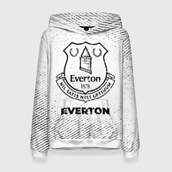 Толстовка-худи женская Everton с потертостями на светлом фоне, цвет: 3D-белый