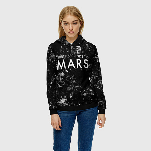 Женская толстовка Thirty Seconds to Mars black ice / 3D-Черный – фото 3