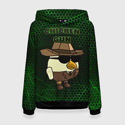 Толстовка-худи женская Chicken gun green, цвет: 3D-черный