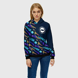 Толстовка-худи женская Brighton градиентные мячи, цвет: 3D-черный — фото 2