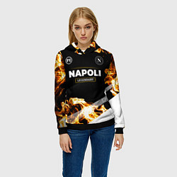Толстовка-худи женская Napoli legendary sport fire, цвет: 3D-черный — фото 2