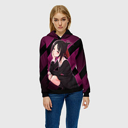 Толстовка-худи женская Кагуя из Kaguya sama wa Kokurasetai, цвет: 3D-черный — фото 2