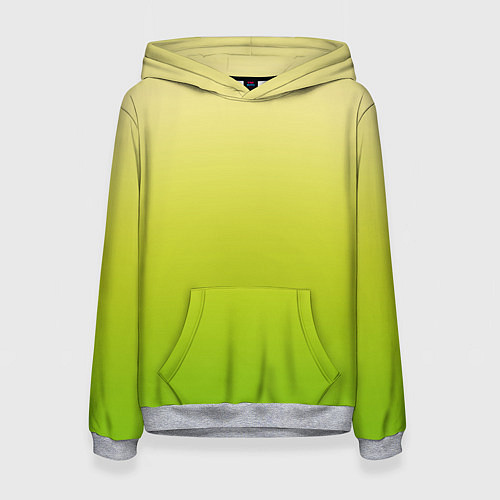 Женская толстовка Градиент лимонный жёлто-салатовый / 3D-Меланж – фото 1