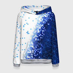 Толстовка-худи женская Поврежденный цифровой скин, цвет: 3D-меланж