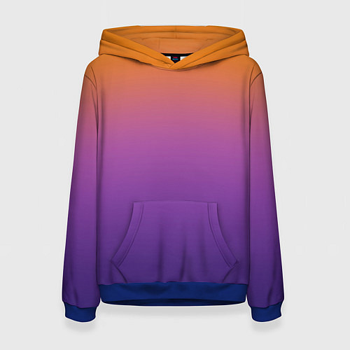 Женская толстовка Градиент оранжево-фиолетовый / 3D-Синий – фото 1