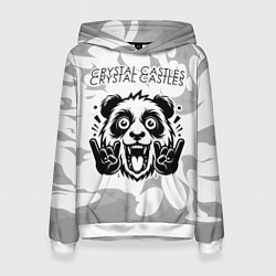 Толстовка-худи женская Crystal Castles рок панда на светлом фоне, цвет: 3D-белый