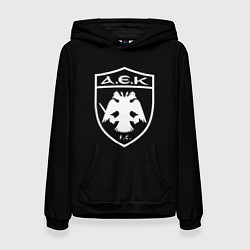 Толстовка-худи женская AEK fc белое лого, цвет: 3D-черный
