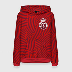 Толстовка-худи женская Real Madrid отпечатки, цвет: 3D-красный