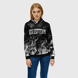 Толстовка-худи женская Led Zeppelin black graphite, цвет: 3D-черный — фото 2