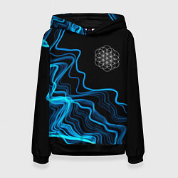 Толстовка-худи женская Coldplay sound wave, цвет: 3D-черный