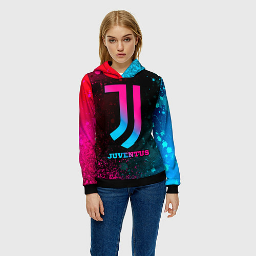 Женская толстовка Juventus - neon gradient / 3D-Черный – фото 3