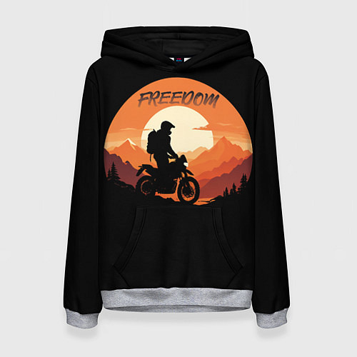 Женская толстовка Мотоцикл - это свобода / 3D-Меланж – фото 1