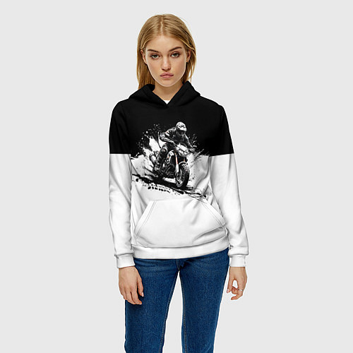 Женская толстовка Scrambler BlacknWhite / 3D-Белый – фото 3