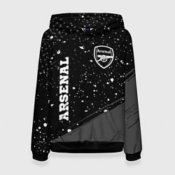 Толстовка-худи женская Arsenal sport на темном фоне вертикально, цвет: 3D-черный