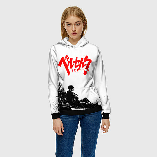Женская толстовка Аниме Берсерк - Гатс лежит / 3D-Черный – фото 3