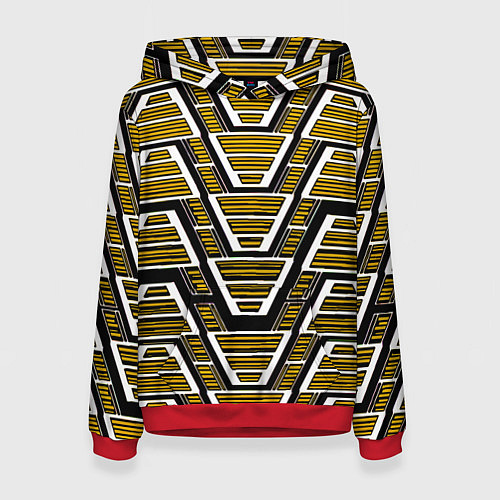 Женская толстовка Техно броня жёлтая / 3D-Красный – фото 1
