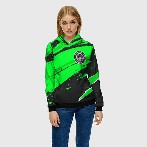 Женская толстовка Leicester City sport green / 3D-Черный – фото 3