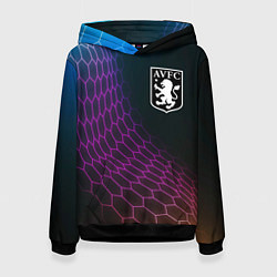 Толстовка-худи женская Aston Villa футбольная сетка, цвет: 3D-черный