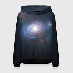 Толстовка-худи женская Спиральная галактика, цвет: 3D-черный