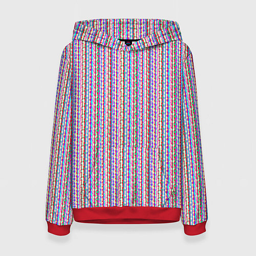 Женская толстовка Искажённые цветные полосы / 3D-Красный – фото 1