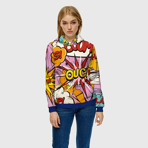 Женская толстовка Oops-boom: комикс бум / 3D-Синий – фото 3