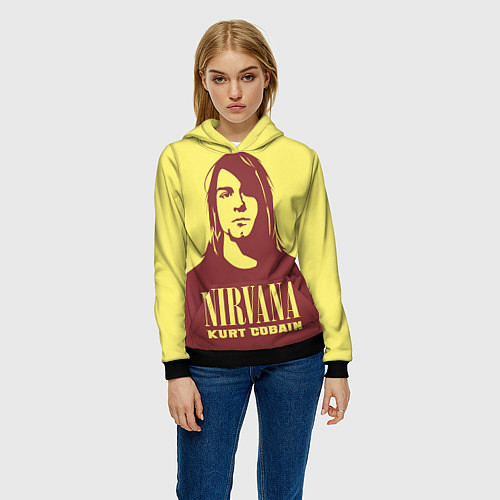 Женская толстовка Kurt Cobain Nirvana / 3D-Черный – фото 3