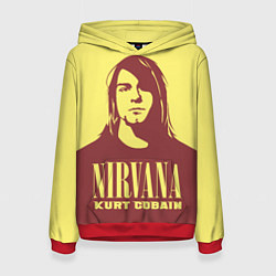 Толстовка-худи женская Kurt Cobain Nirvana, цвет: 3D-красный