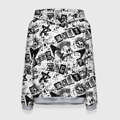 Женская толстовка Панк-рок музыка / 3D-Меланж – фото 1