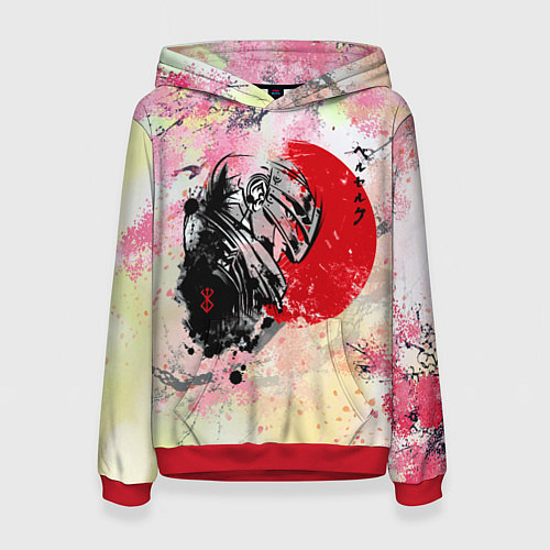 Женская толстовка Berserk sakura samurai / 3D-Красный – фото 1