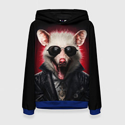 Толстовка-худи женская Крутой опоссум, цвет: 3D-синий