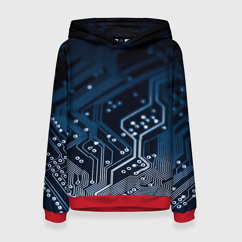 Женская толстовка Дорожки платы / 3D-Красный – фото 1