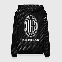 Толстовка-худи женская AC Milan sport на темном фоне, цвет: 3D-черный