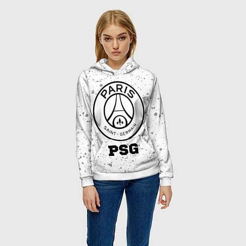 Женская толстовка PSG sport на светлом фоне / 3D-Белый – фото 3