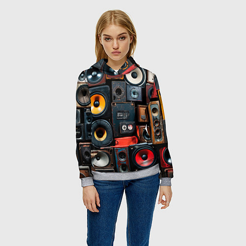 Женская толстовка Audio speaker / 3D-Меланж – фото 3