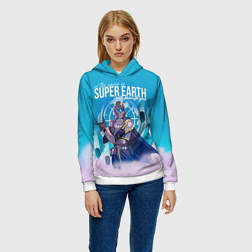 Женская толстовка Helldivers 2: Super Earth / 3D-Белый – фото 3