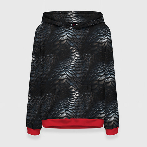 Женская толстовка Блестящая металлическая броня / 3D-Красный – фото 1