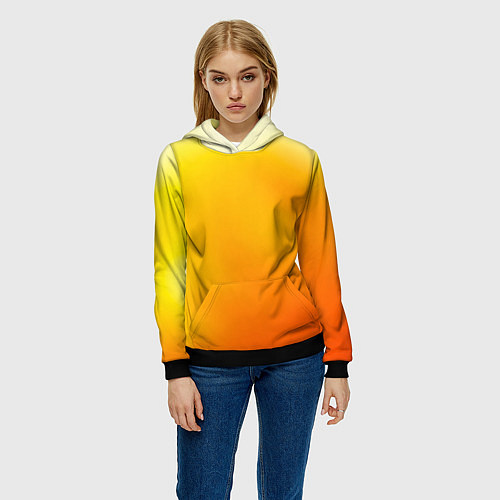 Женская толстовка Яркий оранж / 3D-Черный – фото 3
