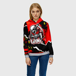Толстовка-худи женская Game skeleton, цвет: 3D-меланж — фото 2