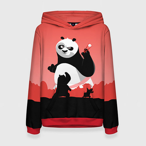 Женская толстовка По и Шифу - Кунг-фу Панда / 3D-Красный – фото 1