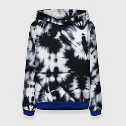 Толстовка-худи женская Серый тай дай, цвет: 3D-синий