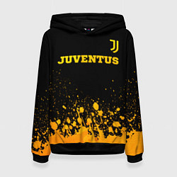 Толстовка-худи женская Juventus - gold gradient посередине, цвет: 3D-черный