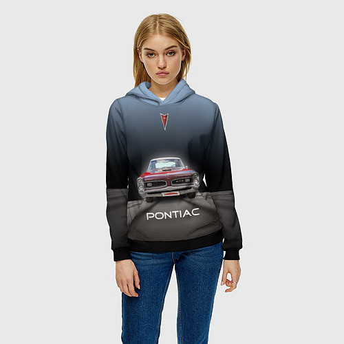 Женская толстовка Американский масл-кар Pontiac GTO / 3D-Черный – фото 3