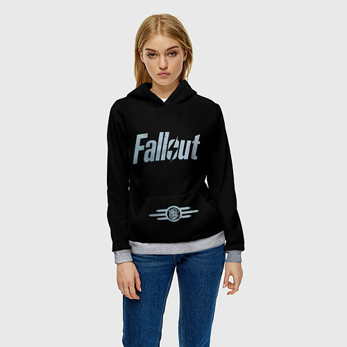 Женская толстовка Fallout - Logo / 3D-Меланж – фото 3