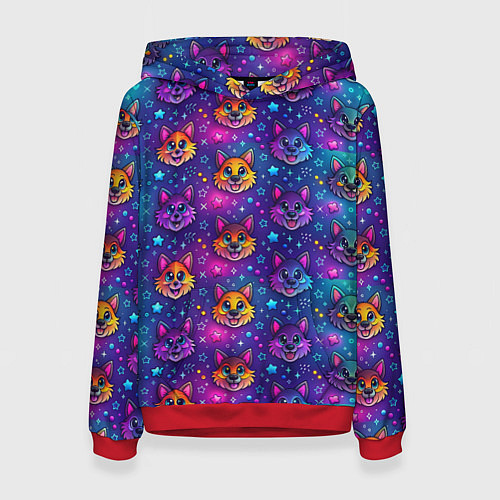 Женская толстовка Furry anime face / 3D-Красный – фото 1