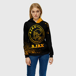 Толстовка-худи женская Ajax - gold gradient, цвет: 3D-черный — фото 2