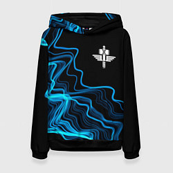 Толстовка-худи женская Manowar sound wave, цвет: 3D-черный
