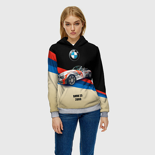 Женская толстовка Немецкий родстер BMW Z3 / 3D-Меланж – фото 3